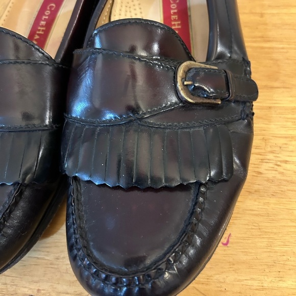 Cole Haan Kiltie Monk Strap  Brown Leather Slip-On Loafers - Picture 5 of 9